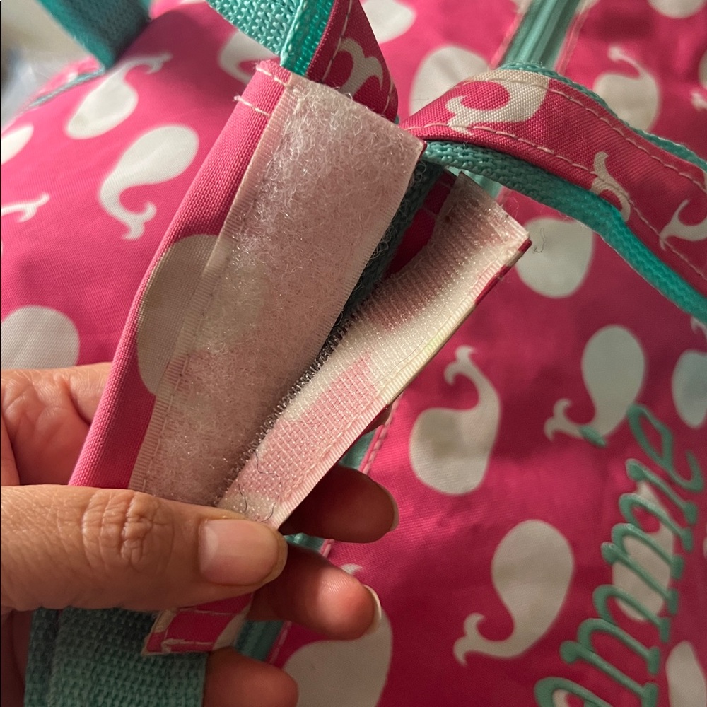 Pink and White Whale Print Duffel Bag‎ “GRAMMIE” - Picture 8 of 15